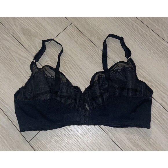 Vintage Maidenform Ambiance 3829 Unlined Lace Bra Underwire Womens 36D Black - Picture 4 of 6